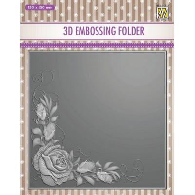 Nellies Choice 3D Embossingfolder - Rose Corner